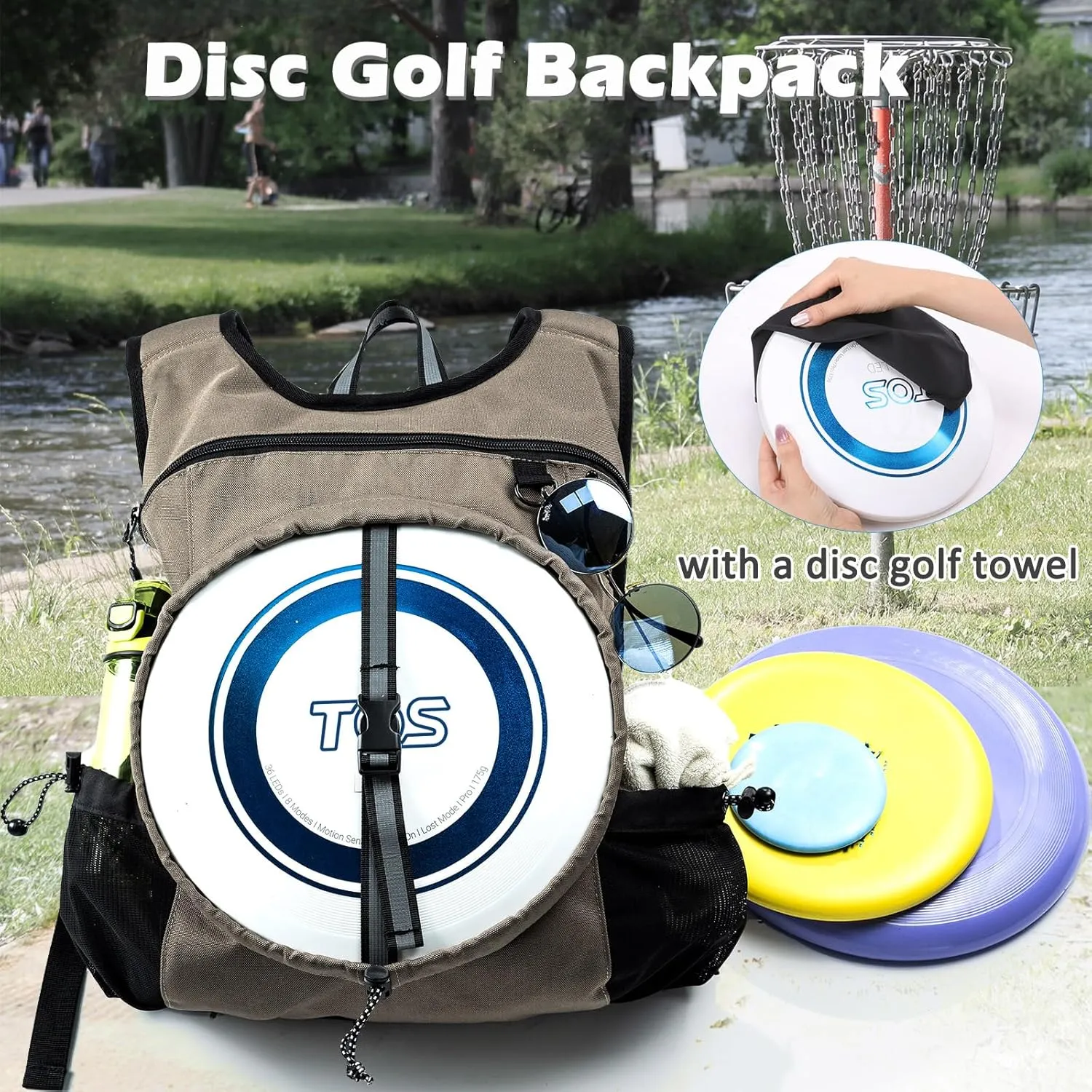 Gym Backpack with Zipper, Multi-pocket Sports Bags Gym Bags for Men