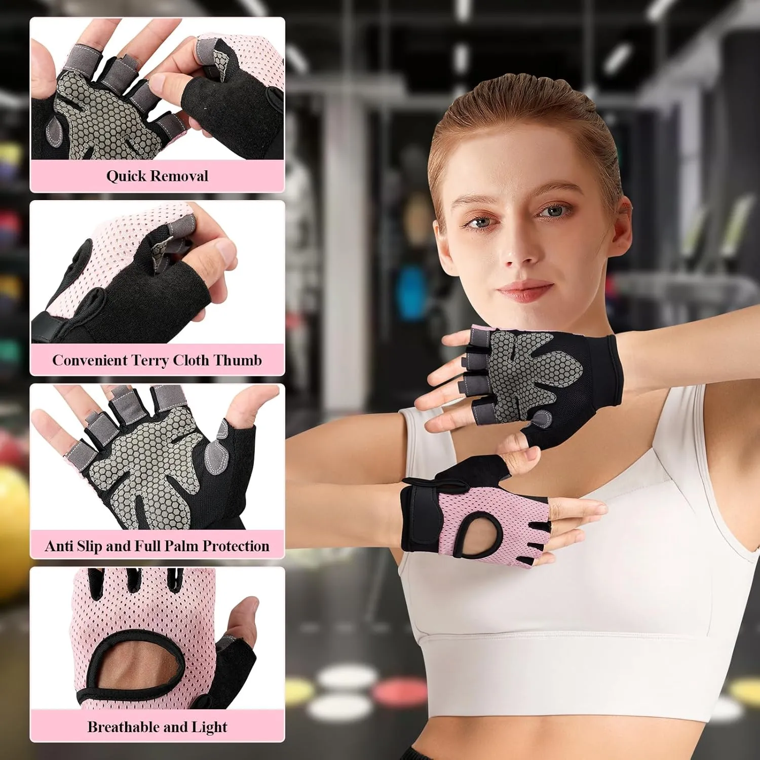 Gym Barbell Pad Set for Squat,Hip Thrusts, Lunges, Leg Day, Standard Olympic Bar Pad with 2 Gym Ankle Safety Straps, 2 Workout Gloves, Barbell Pads, Gym Accessories for Women with Carry Bag