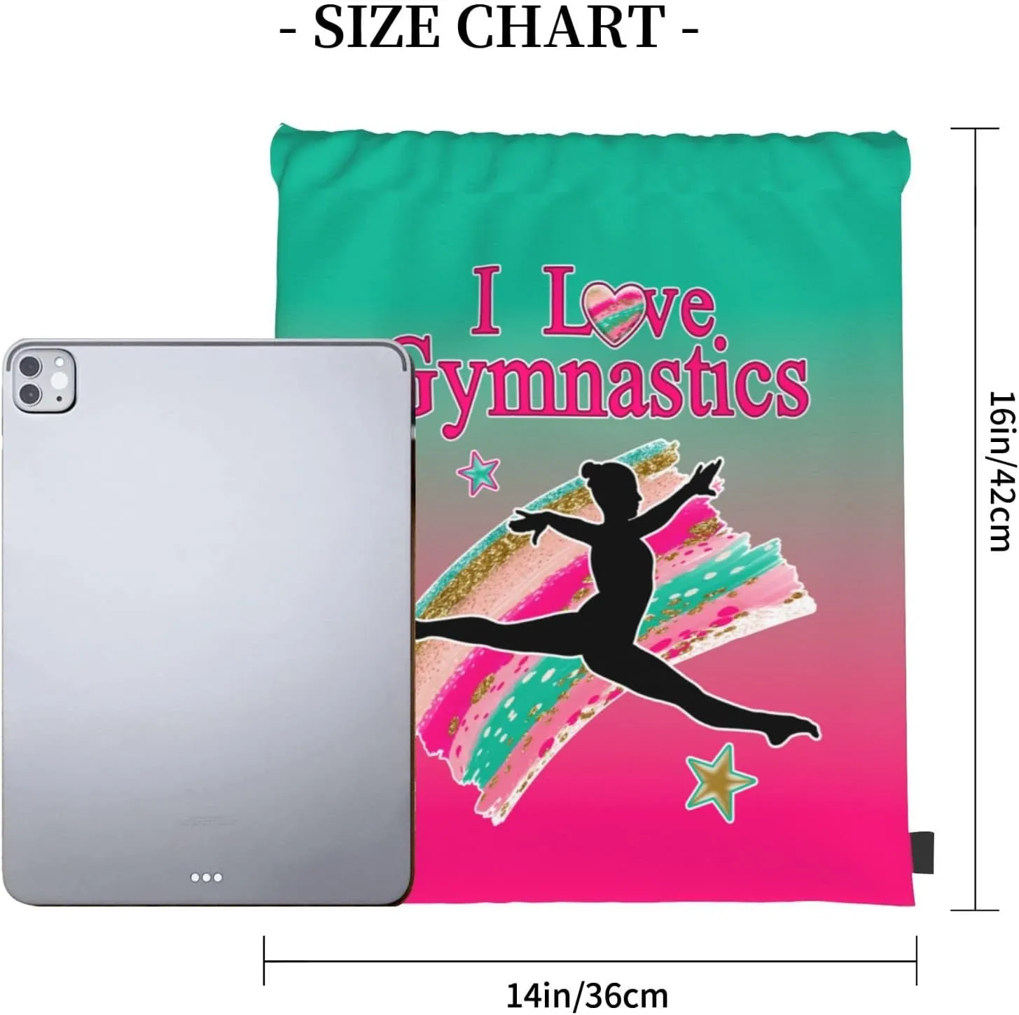 Gymnastics Drawstring Bags For Women Gymnast Drawstring Backpack Water Resistant String Bag Sports Gym Bag