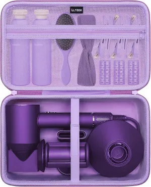 Hair Dryer Case Compatible with Dyson Supersonic Hair Dryer, Laifen SE/SE Lite, Slopehill 1902, Cosy Companions ZCY883, ANNE BETTY Blow Dryer Cases, Blow Dryer Storage Cases, Purple(Case Only)