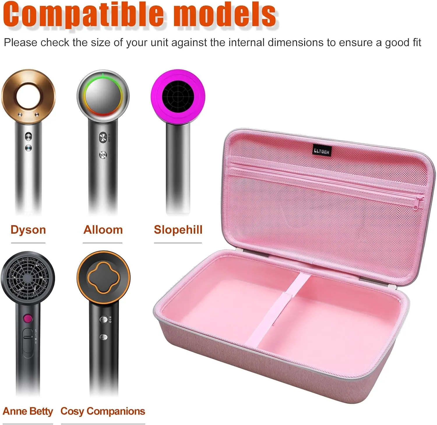 Hair Dryer Case Compatible with Dyson Supersonic Hair Dryer, Laifen SE/SE Lite, Slopehill 1902, Cosy Companions ZCY883, ANNE BETTY Blow Dryer Cases, Blow Dryer Storage Cases, Purple(Case Only)