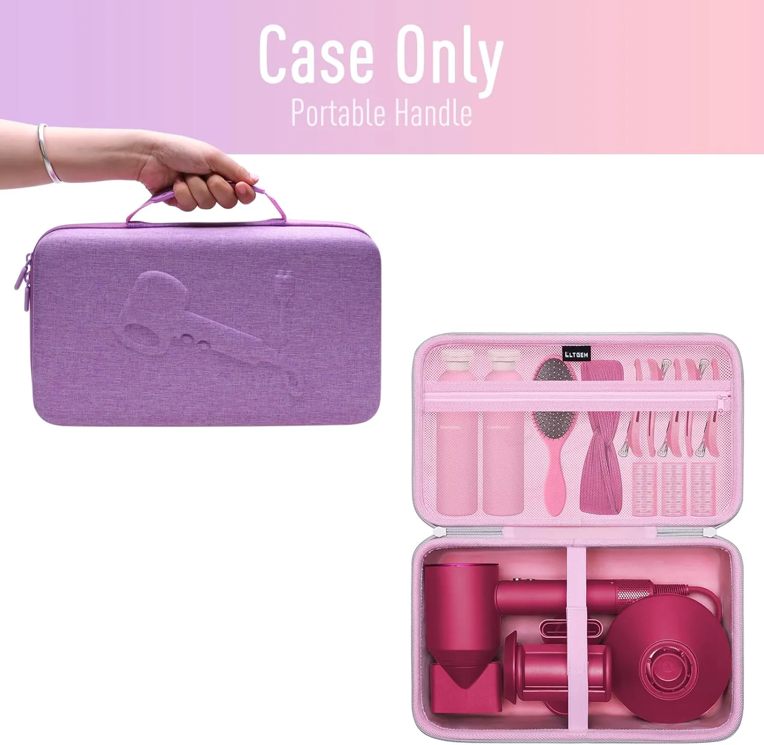 Hair Dryer Case Compatible with Dyson Supersonic Hair Dryer, Laifen SE/SE Lite, Slopehill 1902, Cosy Companions ZCY883, ANNE BETTY Blow Dryer Cases, Blow Dryer Storage Cases, Purple(Case Only)