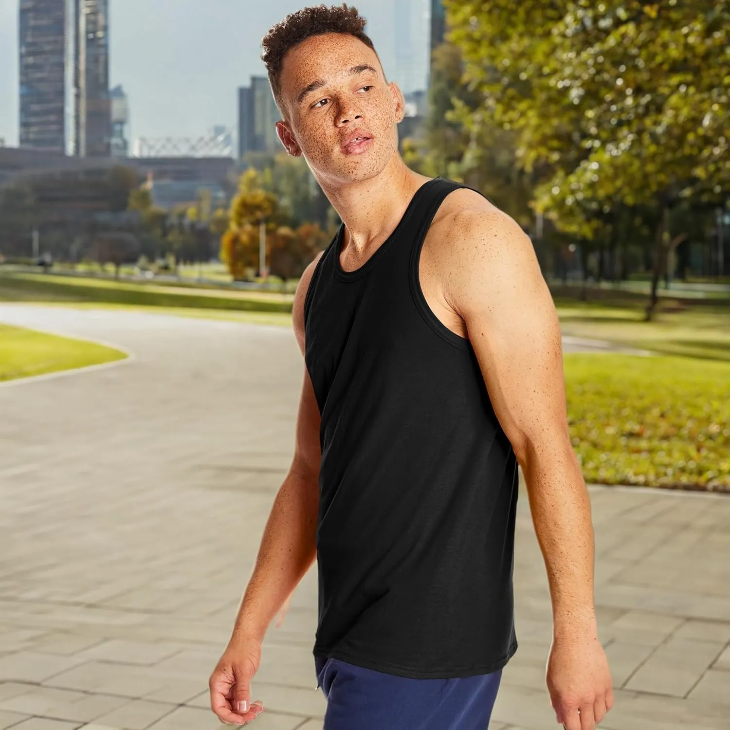Hanes Men’s Performance Tank, X-Temp Moisture-Wicking Tank Top, Solid Colors, 2-Pack