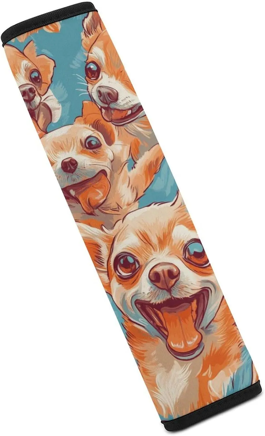 Happy Chihuahua Dogs Fashion Car Seat Belt Cover Pad for Shoulder Bag Camera Soft Comfort Accessories 1PCS