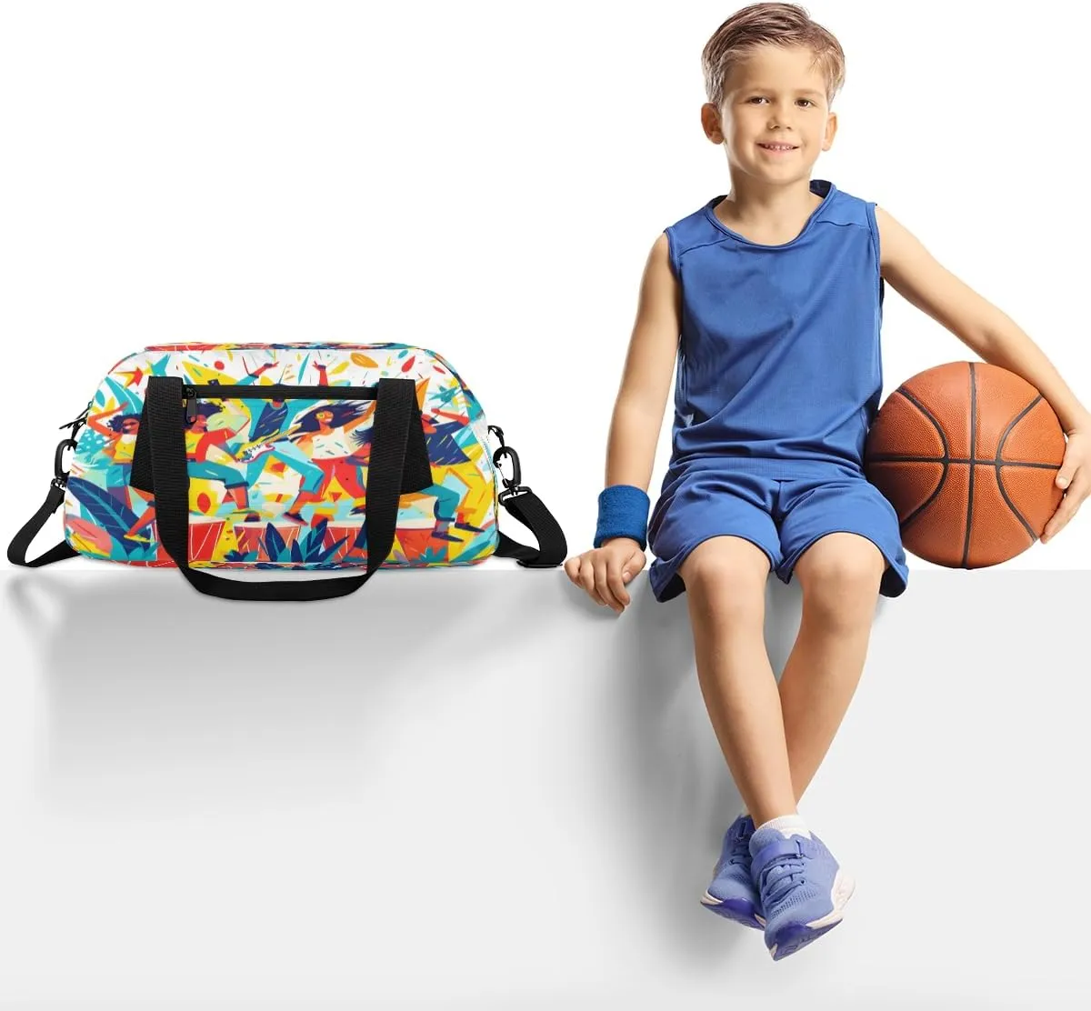 Happy Concert Kids Duffle Bag Boys Girls Small Sport Dance Gym Bag for Overnight Travel Weekender Carry On