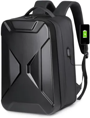 Hard Shell Laptop Backpack,Waterproof Travel Business Computer Bag Fit 15.6Inch Gaming Bag with USB Charging Port (black)
