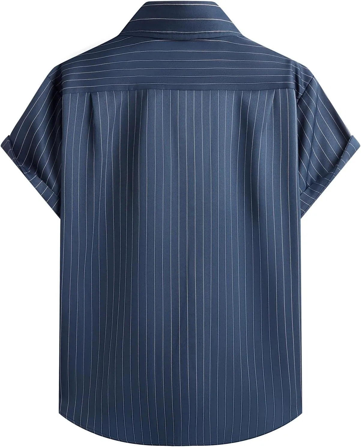 Hardaddy Men's Casual Striped Shirts Button Down Short Sleeve Blouse Summer Hawaiian Shirt