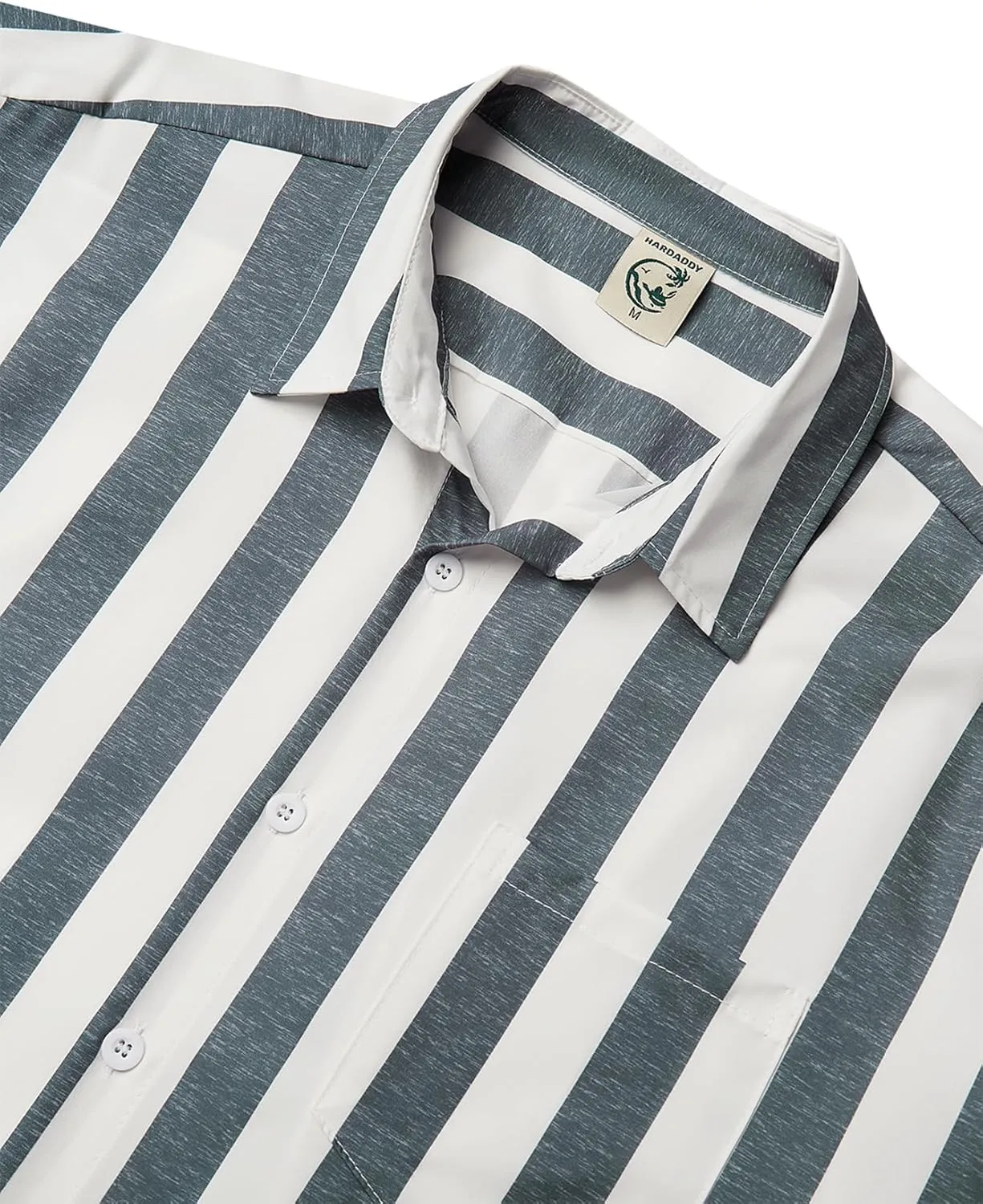 Hardaddy Men's Striped Shirts Casual Short Sleeve Button Down Summer Hawaiian Shirts