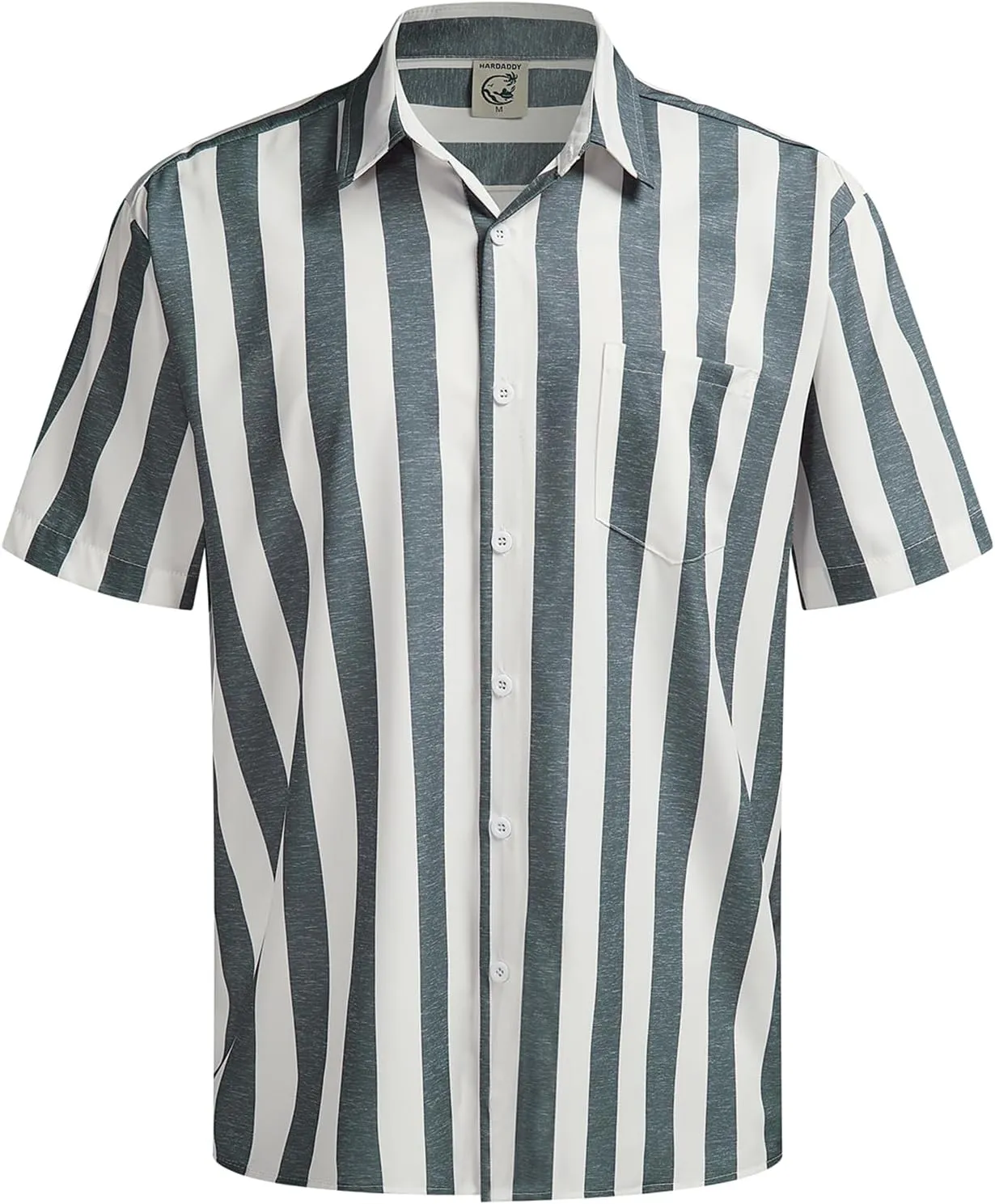 Hardaddy Men's Striped Shirts Casual Short Sleeve Button Down Summer Hawaiian Shirts
