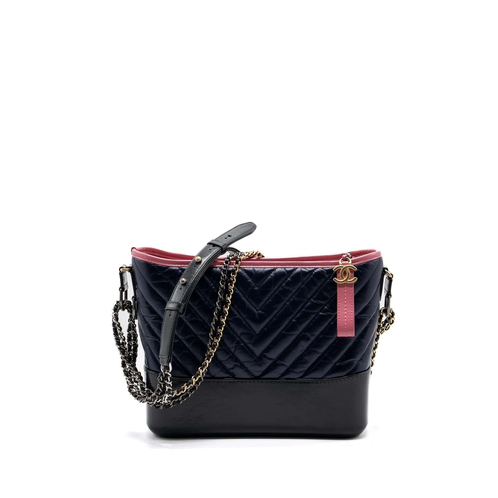 hardware large dark chevron grey hobo with blue/ dark Gabrielle bag / calfskin Ergonomic multicolor pink Chanel multicoloured Exclusive promotion