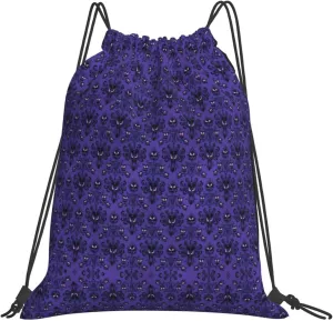 Haunted Mansion Drawstring Backpack Sports Gym Bag String Cinch Pouch For Daily Use