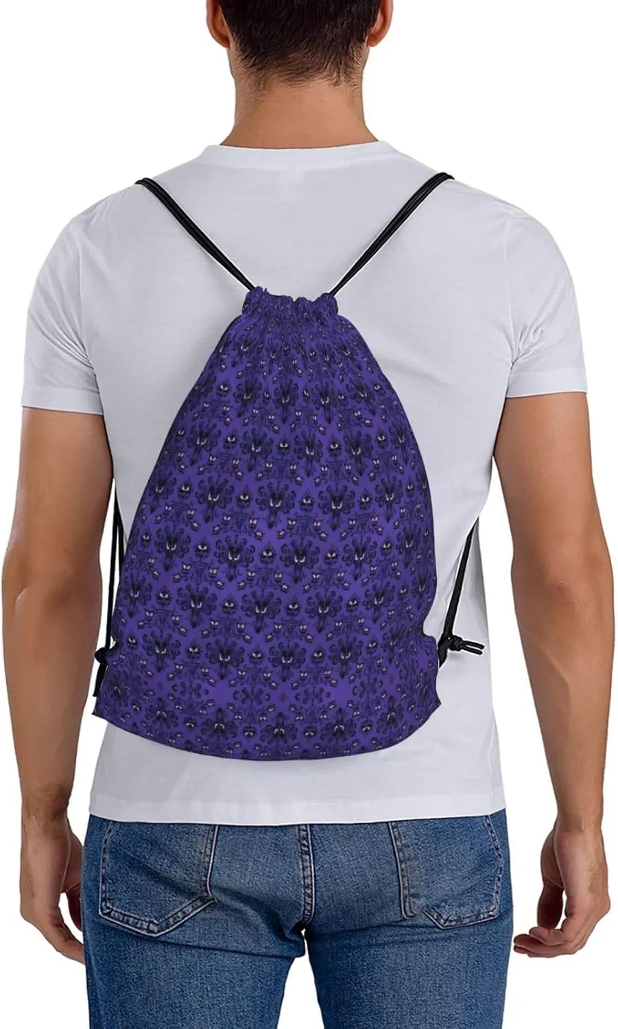 Haunted Mansion Drawstring Backpack Sports Gym Bag String Cinch Pouch For Daily Use