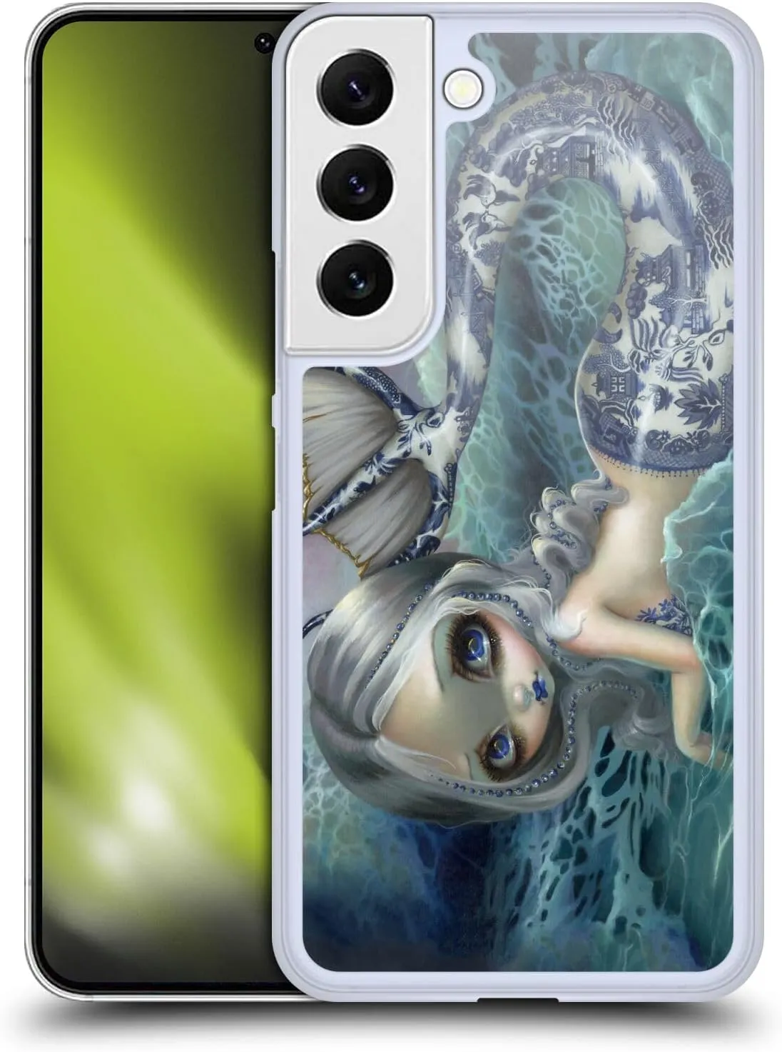 Head Case Designs Officially Licensed Strangeling Blue Willow Tail Mermaid Hard Back Case Compatible with Samsung Galaxy S22 5G