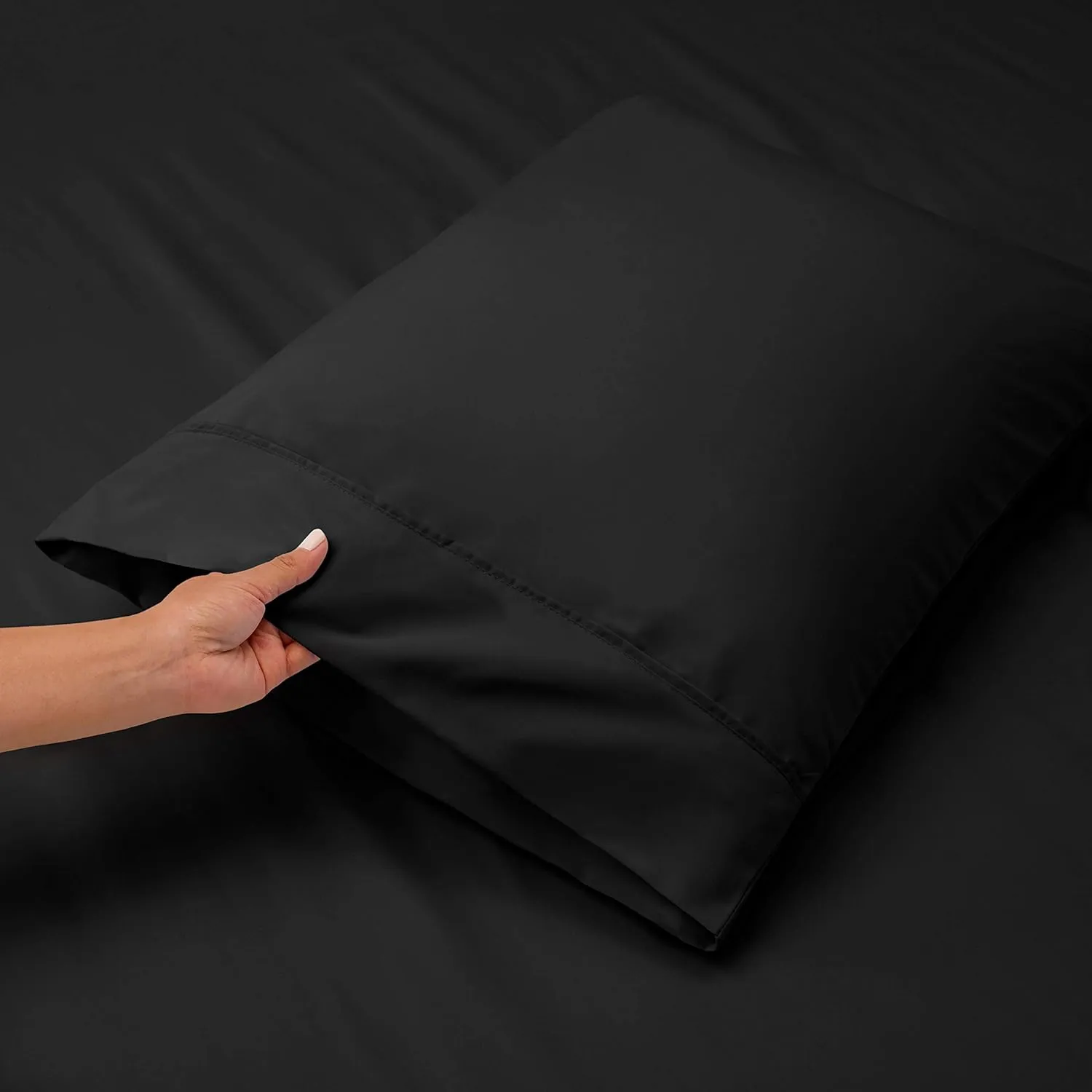 Hearth & Harbor Extra Deep Pocket King Size Sets - Fits Mattress 18-24 Inches Deep - Extra Deep Pocket Sheets - 6 Piece King Size - King - Black Sheets