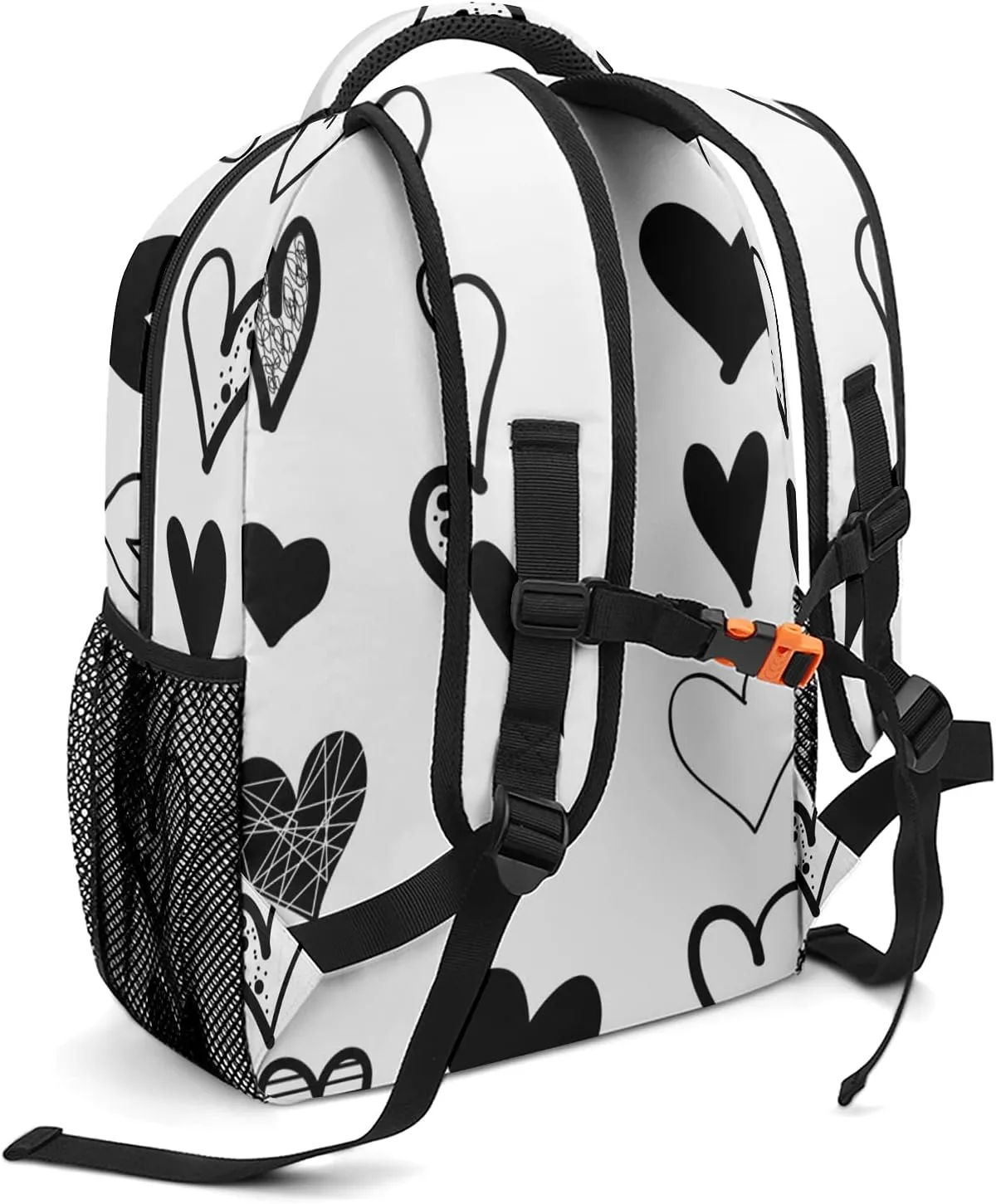 Hearts Custom Kids Backpack, Personalized Student School Bags for Boys & Girls, Bookbags with Adjustable Strapfor Travel