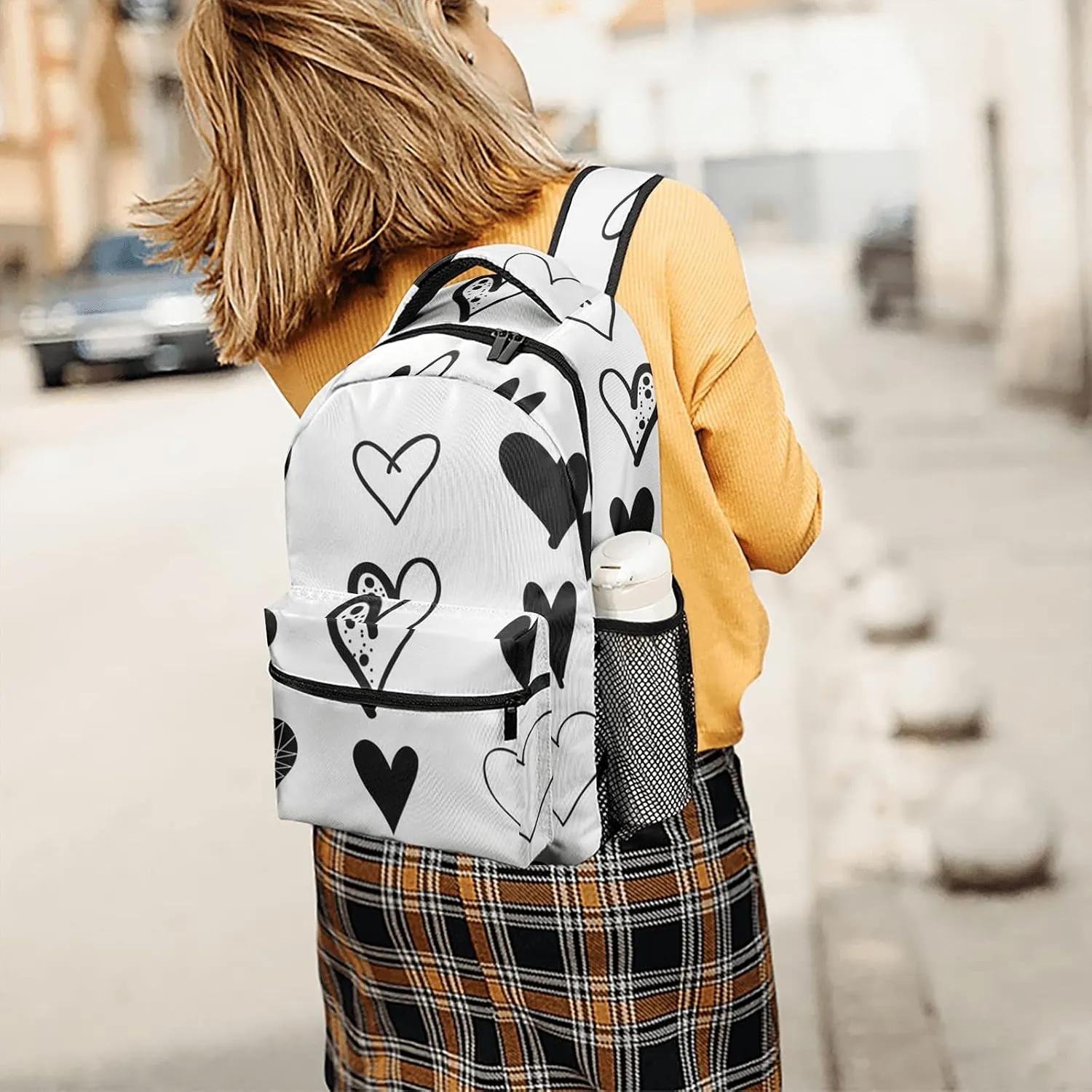 Hearts Kids Backpack, Student School Bags for Boys & Girls, Bookbags with Adjustable Strapfor Travel