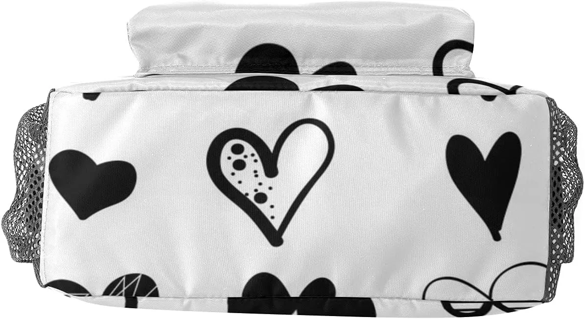 Hearts Kids Backpack, Student School Bags for Boys & Girls, Bookbags with Adjustable Strapfor Travel