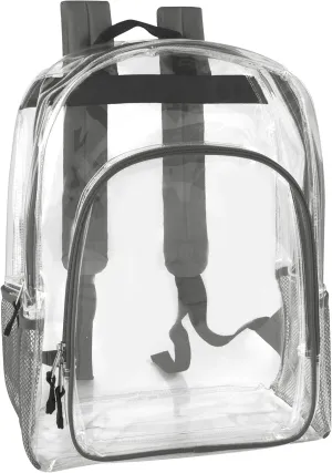 Heavy Duty Clear See Through Backpack | Transparent Clear Backpack Bags Stadium Approved for Women, Men, School, Travel