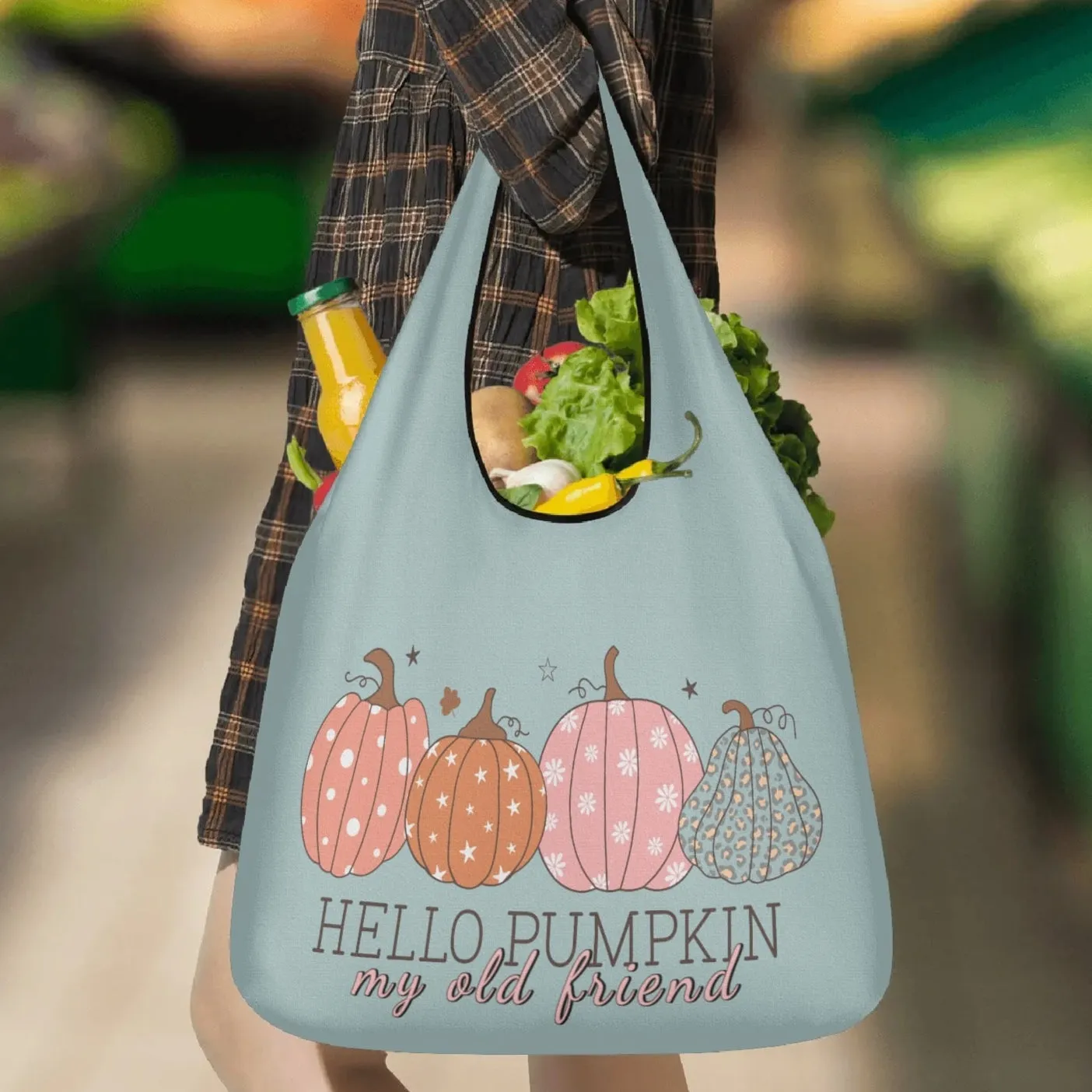 Hello Pumpkin My Old Friend | 3-Pack Grocery Bags - Durable, Reusable & Eco-Friendly