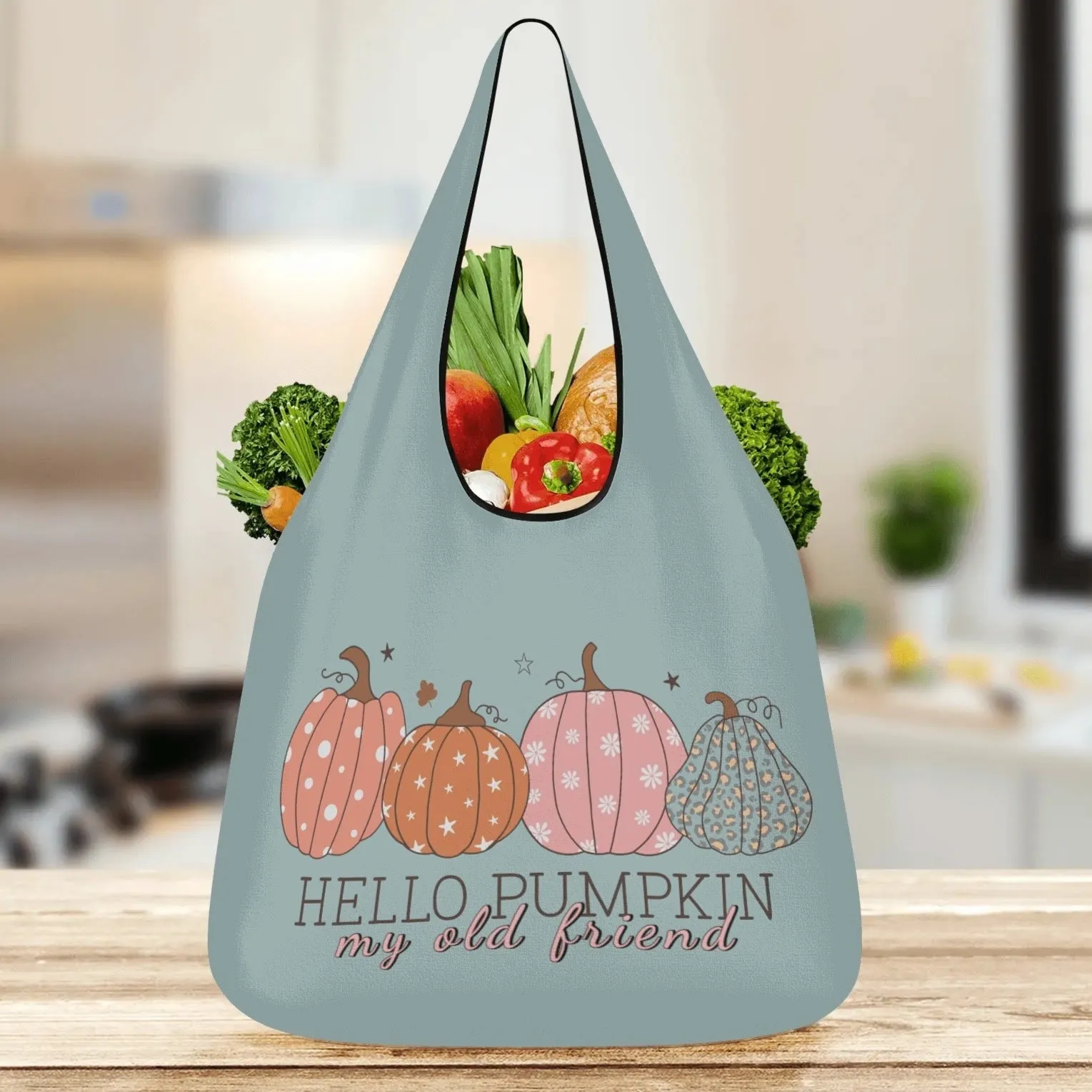 Hello Pumpkin My Old Friend | 3-Pack Grocery Bags - Durable, Reusable & Eco-Friendly