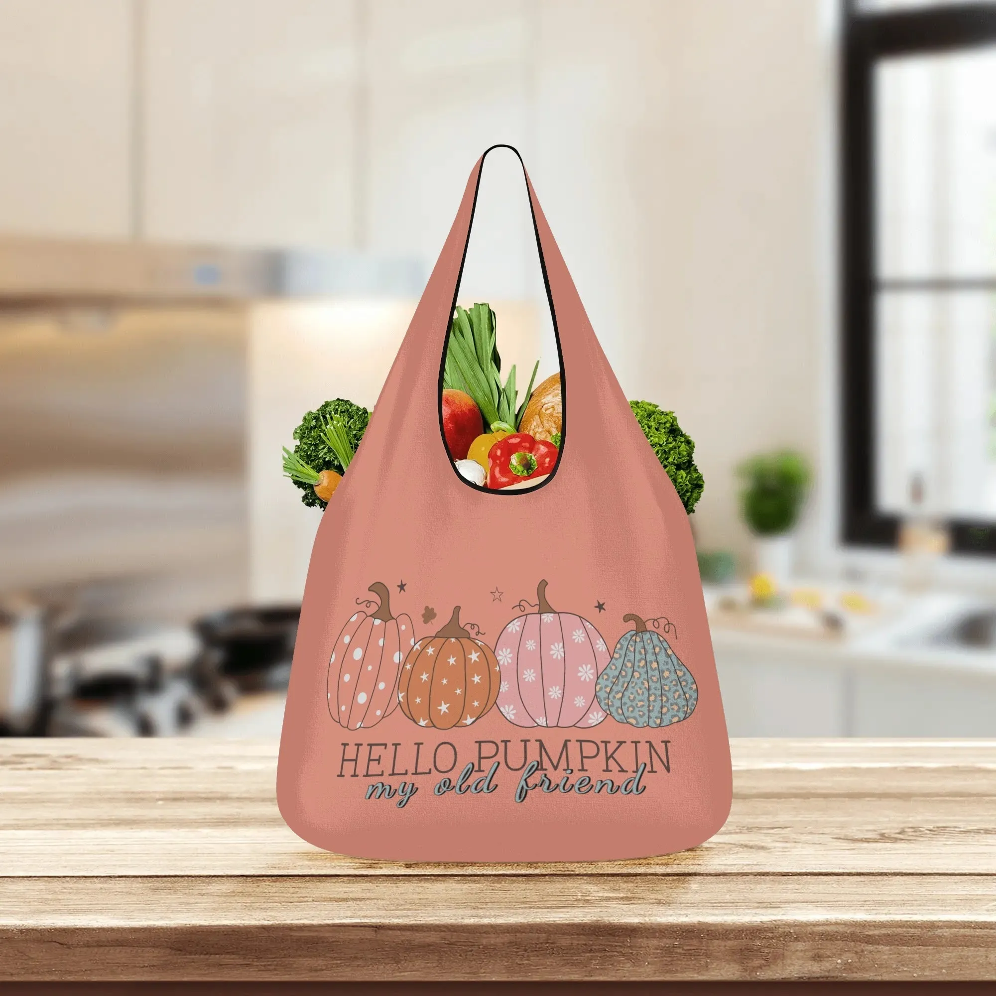 Hello Pumpkin My Old Friend | 3-Pack Grocery Bags - Durable, Reusable & Eco-Friendly