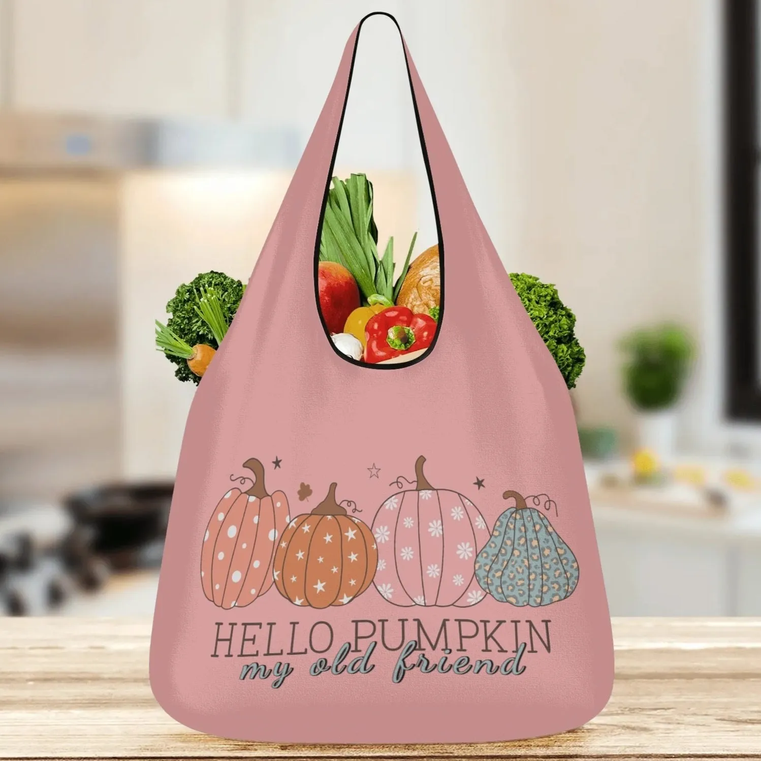 Hello Pumpkin My Old Friend | 3-Pack Grocery Bags - Durable, Reusable & Eco-Friendly