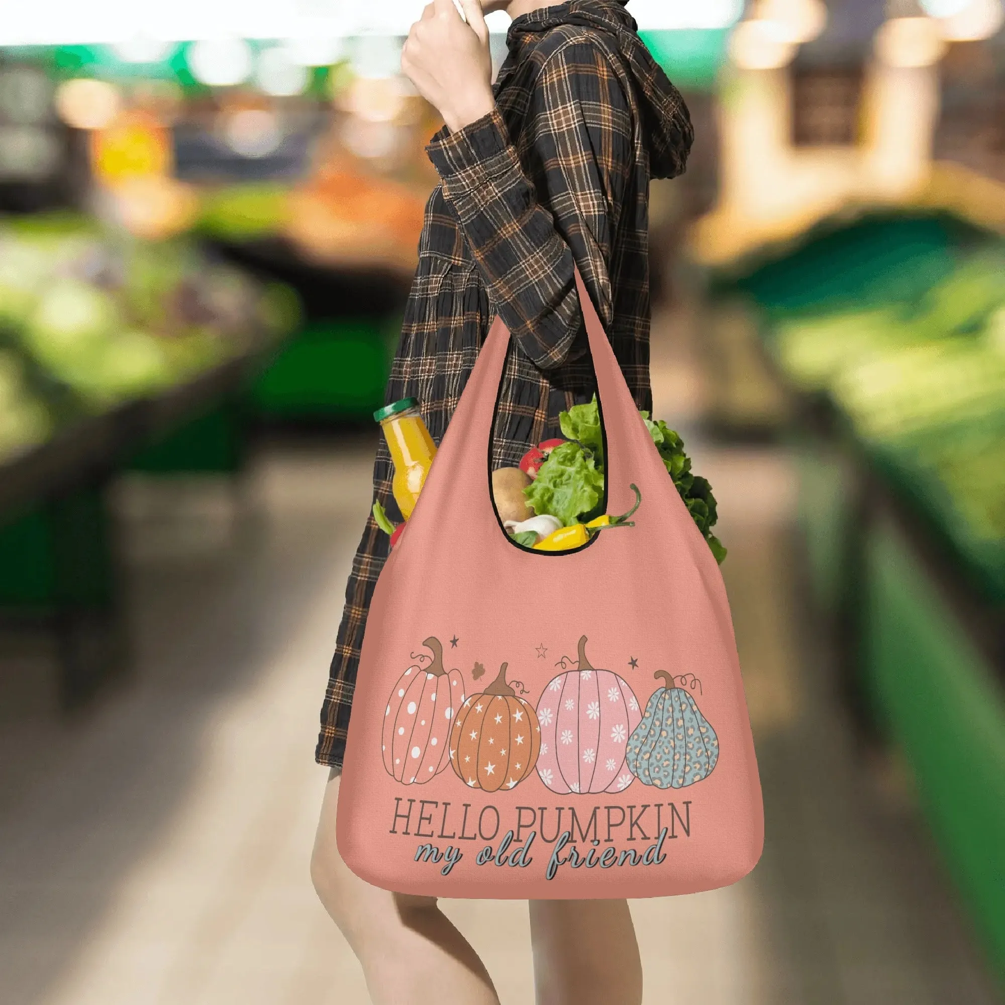 Hello Pumpkin My Old Friend | 3-Pack Grocery Bags - Durable, Reusable & Eco-Friendly