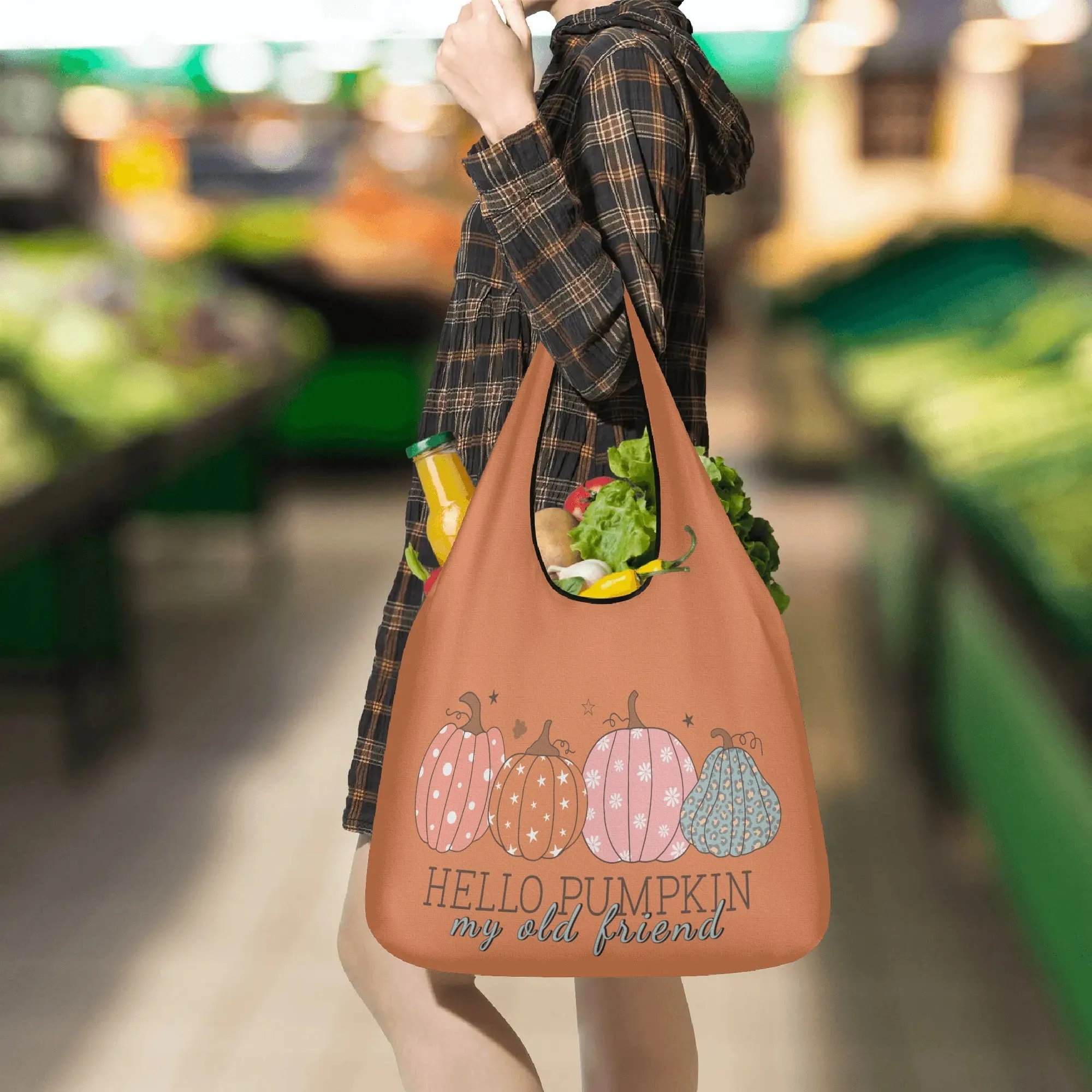 Hello Pumpkin My Old Friend | 3-Pack Grocery Bags - Durable, Reusable & Eco-Friendly