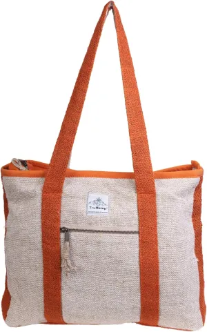 Hemp Corporate Tote Bag with with Cotton Lining | Spacious Work Bag Dual Compartments | 15L capacity