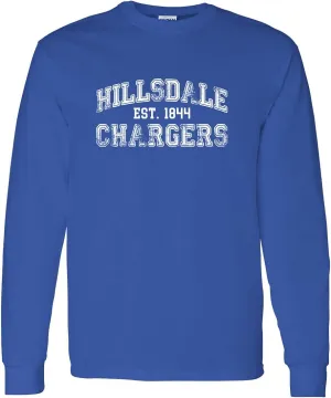 Hillsdale College Vintage Est 1844 Unisex Long Sleeve T-Shirt - Hillsdale Chargers Apparel