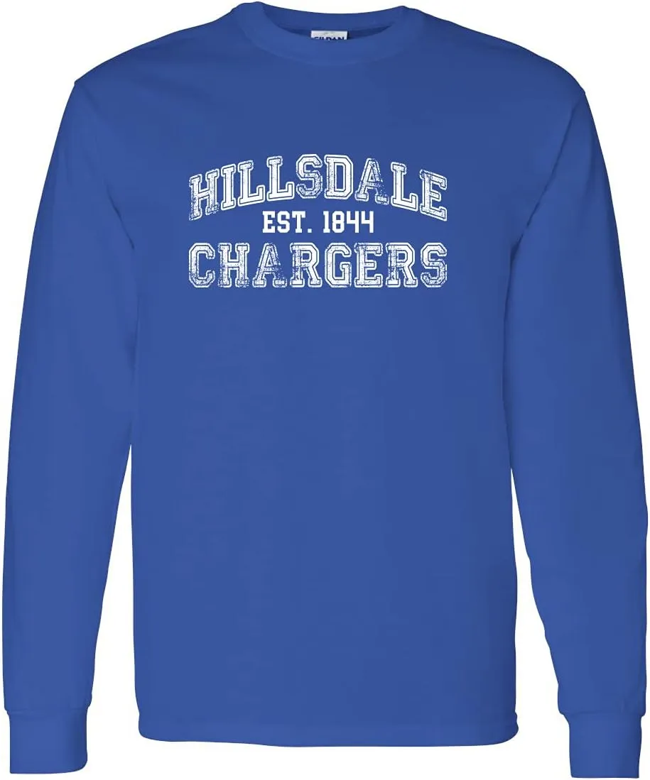 Hillsdale College Vintage Est 1844 Unisex Long Sleeve T-Shirt - Hillsdale Chargers Apparel