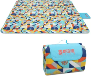 Himalaya Large Picnic Blankets Waterproof Foldable 78" X 78", Single-Faced Fleece, 3-Layer, 6-8 Persons, Sandproof, Beach Mat Outdoor Picnic Mat for Camping Party Park