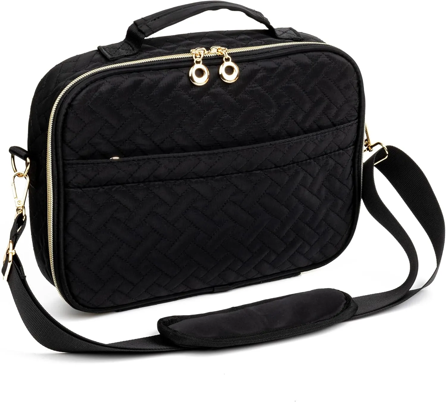 Holly Bible Cover for Women - Bible Hand Bag with Shoulder Strap - Large Bible Carrying Zipper Case for Girls Black, Medium