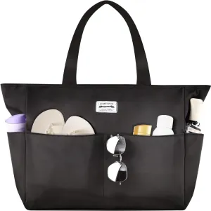 HOMESPON Large Waterproof Beach Bag for Women Sandproof Tote Bag Pool Bag with Zipper and Pockets for Travel Vacation Gym