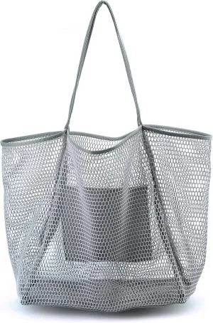 HOXIS Mesh Beach Tote Womens Shoulder Handbag