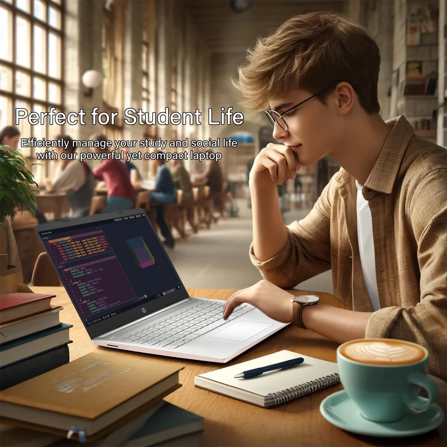 HP 14 Laptop • Back to School Limited Edition with Microsoft 365 • 4-Core Intel CPU • 16GB RAM •1600GB Storage (64GB OnBoard   512GB P500 Portable SSD   1TB OneDrive) • Rose Gold • Win 11