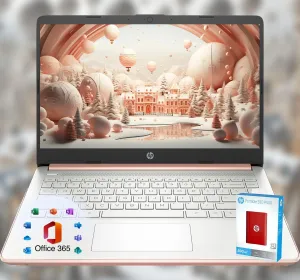 HP 14 Laptop • Back to School Limited Edition with Microsoft 365 • 4-Core Intel CPU • 16GB RAM •1600GB Storage (64GB OnBoard   512GB P500 Portable SSD   1TB OneDrive) • Rose Gold • Win 11