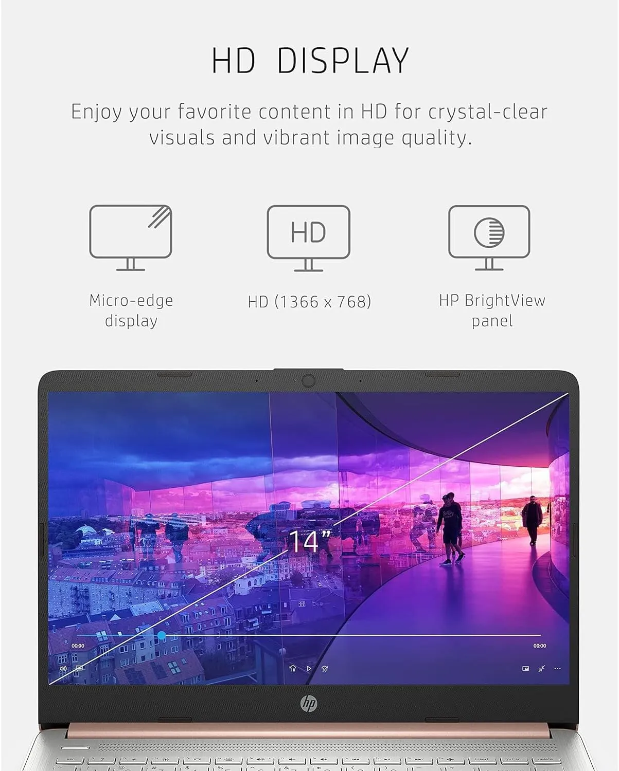 HP 14 Ultrabook • Intel 4-Core CPU • Back to School Limited Edition with Microsoft 365 • 16GB RAM • 1600GB Storage (64GB OnBoard withHP 512GB P500 Portable SSD   1TB OneDrive) • Win 11 Pro • Pink
