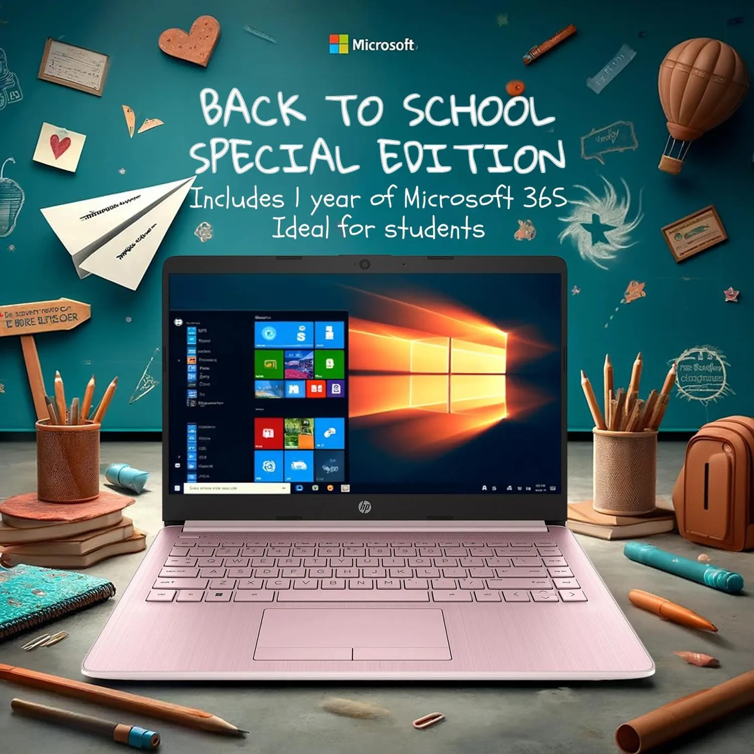 HP 14 Ultrabook • Intel 4-Core CPU • Back to School Limited Edition with Microsoft 365 • 16GB RAM • 1600GB Storage (64GB OnBoard withHP 512GB P500 Portable SSD   1TB OneDrive) • Win 11 Pro • Pink