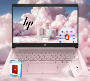 HP 14 Ultrabook • Intel 4-Core CPU • Back to School Limited Edition with Microsoft 365 • 16GB RAM • 1600GB Storage (64GB OnBoard withHP 512GB P500 Portable SSD   1TB OneDrive) • Win 11 Pro • Pink