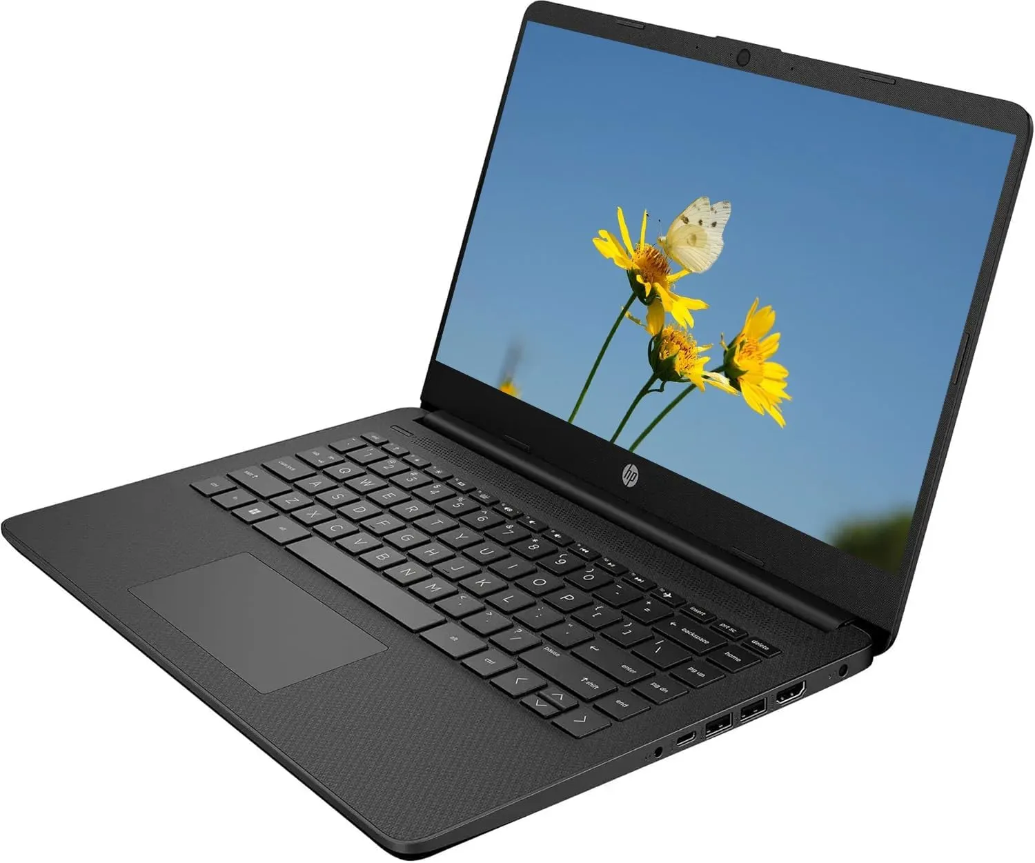 HP AI-Powered 14" HD Laptop with Microsoft Office and 1TB Cloud Storage Included for 1-Year| 8GB RAM| 128GB SSD & 128GB Portable SSD| Intel 4-Core CPU| Webcam| Ultra Light|Windows 11| RK Bundle| Black