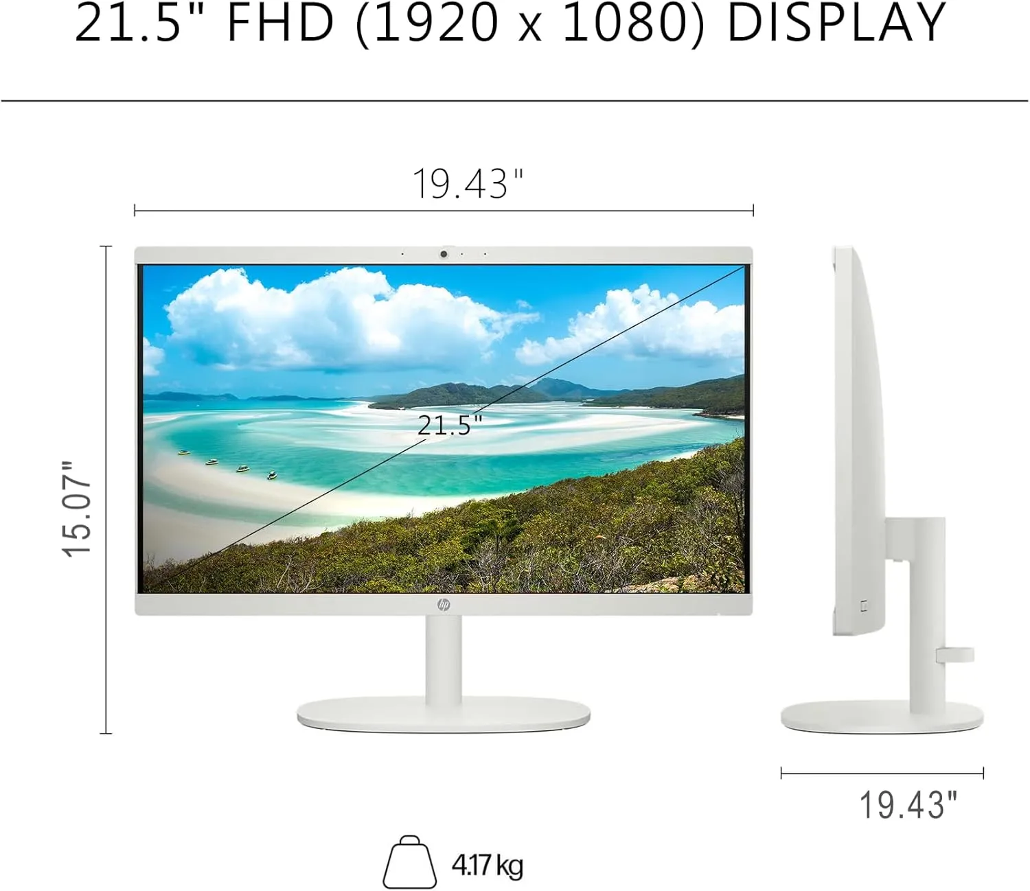 HP All-in-One Desktop Computer - with Office 2024 Lifetime, 21.5" FHD Display, HD Webcam, WiFi 6, Intel Celeron J4025, Windows 11 Pro w/Hoouwrd Computer Accessories (8 GB RAM | 512 GB SSD)
