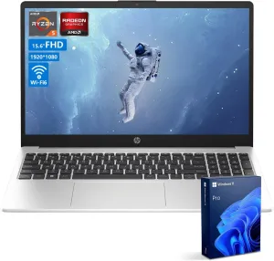 HP Essential 255 G10 Entry Business Laptop, 15.6" FHD Anti-Glare Display, AMD Ryzen 5 7530U, Radeon Graphics, 32GB RAM, 1TB SSD, Wi-Fi 6, USB-C, HDMI, Webcam, Fast Charging, Windows 11 Pro, Silver