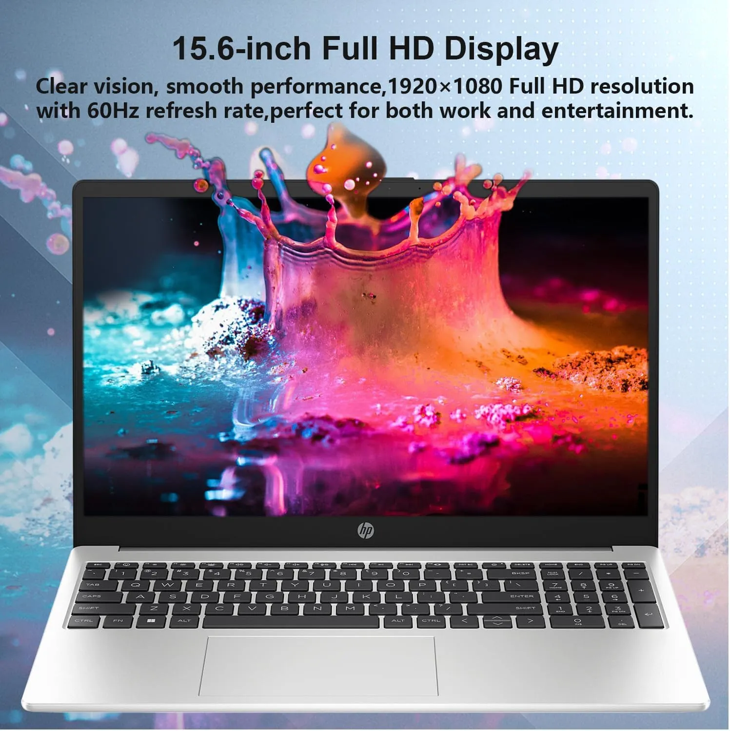 HP Essential 255 G10 Entry Business Laptop, 15.6" FHD Anti-Glare Display, AMD Ryzen 5 7530U, Radeon Graphics, 32GB RAM, 1TB SSD, Wi-Fi 6, USB-C, HDMI, Webcam, Fast Charging, Windows 11 Pro, Silver