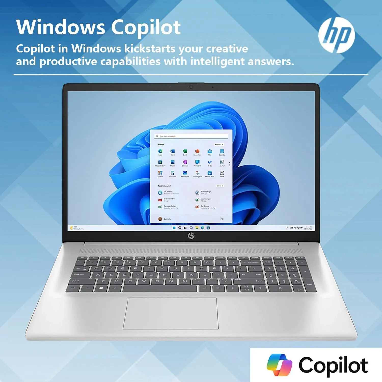 HP High-Performance Daily Use Laptop, 17.3" FHD Display, AMD Ryzen 5 7430U, 16GB RAM, 512GB SSD, Wi-Fi 6, Webcam, HDMI, Windows 11 Home, Silver, Bundle with Thunderobot Ergonomic Wireless Mouse