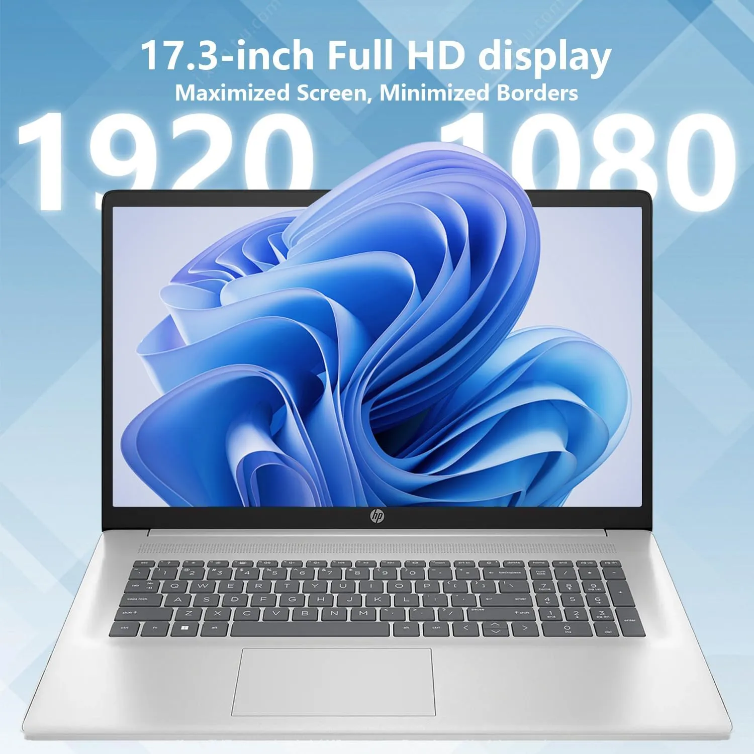 HP High-Performance Daily Use Laptop, 17.3" FHD Display, AMD Ryzen 5 7430U, 16GB RAM, 512GB SSD, Wi-Fi 6, Webcam, HDMI, Windows 11 Home, Silver, Bundle with Thunderobot Ergonomic Wireless Mouse