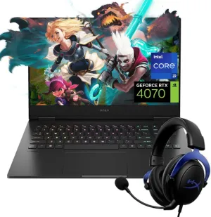 HP Omen 16 AI VR Ready Gaming Laptop, 16.1" FHD 165Hz IPS, Intel i9-14900HX, NVIDIA GeForce RTX 4070, 64GB DDR5 RAM, 1TB SSD, RGB Backlit KB, Wi-Fi 7, Bundle with HyperX Cloud Headset