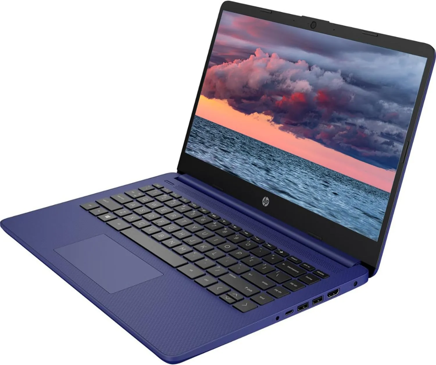 HP Portable Laptop, Student and Business, 14" HD Display, Intel Quad-Core N4120, 8GB DDR4 RAM, 64GB eMMC, 1 Year Office 365, Webcam, SD Card Reader, HDMI, Wi-Fi, Windows 11 Home, Blue, KKE Mousepad