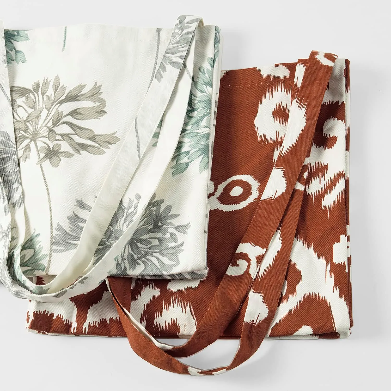 HPD Half Price Drapes Reusable Grocery Shopping Bags, 2 Pack 100% CottonTwill Tote Bags