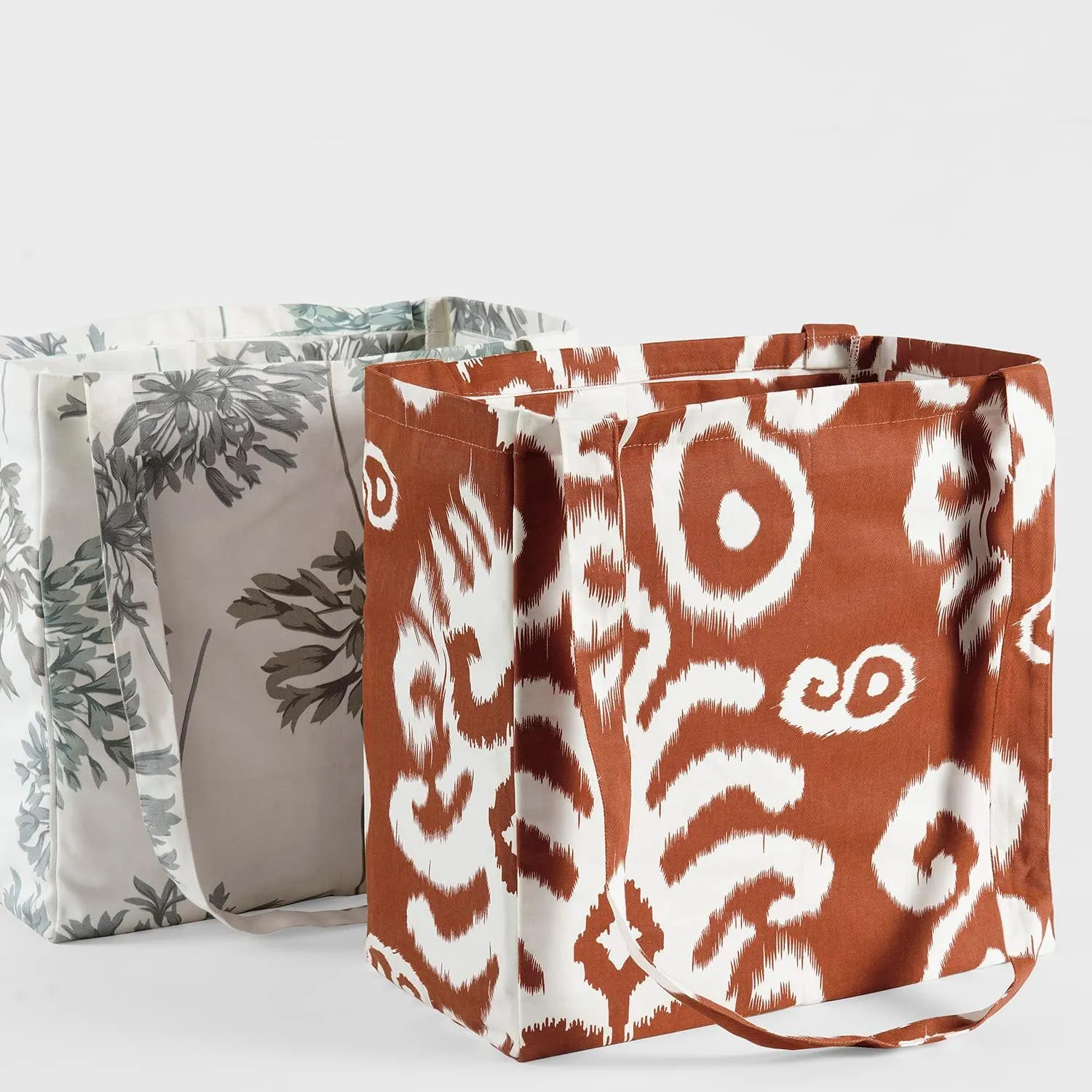 HPD Half Price Drapes Reusable Grocery Shopping Bags, 2 Pack 100% CottonTwill Tote Bags